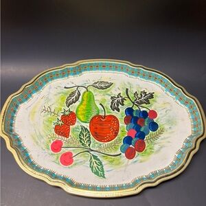 Vintage Baret Ware Still Life Tin Serving Tray